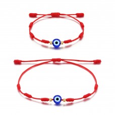 PPJew 7 Knot Evil Eye Bracelet Red String Bracelets Protection Mommy and Me Matching Bracelet Set Amulet for Women Little Girls/Boys