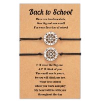 PPJew Back to School Gifts Mother and Daughter Bracelet Set Mommy and Me Matching Bracelets-compass