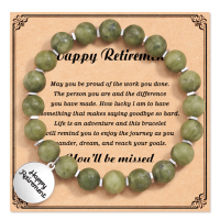 PPJew Retirement Gifts for Women 2023, Farewell Going Away Gifts for Coworker Inspirational Bracelets Moving Gifts for Coworkers-G51-green