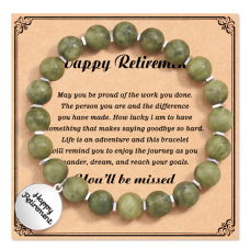 PPJew Retirement Gifts for Women 2023, Farewell Going Away Gifts for Coworker Inspirational Bracelets Moving Gifts for Coworkers-G51-green