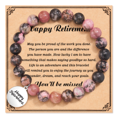 PPJew Retirement Gifts for Women 2023, Farewell Going Away Gifts for Coworker Inspirational Bracelets Moving Gifts for Coworkers-G51-red