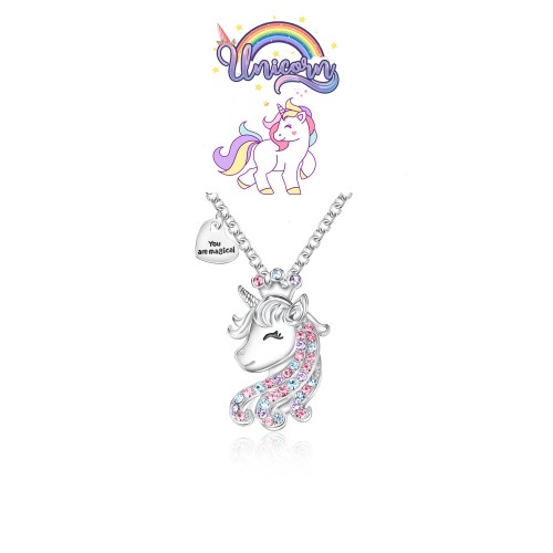 Luckimoli Magical Unicorn Necklace For Girls Crystal Heart Pendant  Necklaces Unicorn Jewelry Gifts For Girls Daughter Granddaughter Niece  Birthday