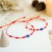 PPJew 7 Knot Evil Eye Bracelet Red String Bracelets Protection Mommy and Me Matching Bracelet Set Amulet for Women Little Girls/Boys