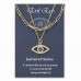 PPJew Layered Evil Eye Necklaces for Women 18K Gold Plated Dainty Chocker Necklace Delicate Jewelry Gift for Women Girls Gold