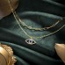 PPJew Layered Evil Eye Necklaces for Women 18K Gold Plated Dainty Chocker Necklace Delicate Jewelry Gift for Women Girls Gold