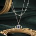 PPJew Layered Evil Eye Necklaces for Women 18K Gold Plated Dainty Chocker Necklace Delicate Jewelry Gift for Women Girls Silver