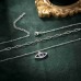 PPJew Layered Evil Eye Necklaces for Women 18K Gold Plated Dainty Chocker Necklace Delicate Jewelry Gift for Women Girls Silver